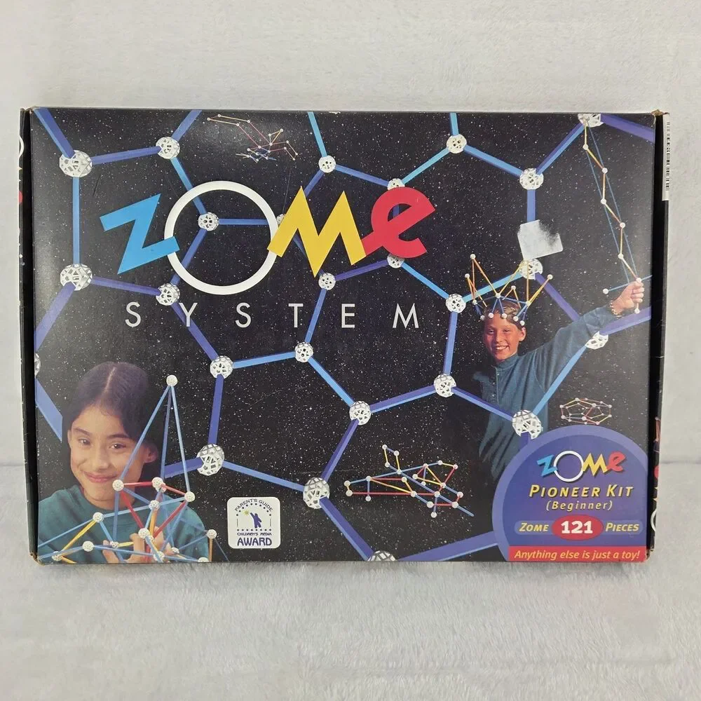 Vintage 1999 Zome System Pioneer Kit Beginner 115/121 Pieces w/ Instructions